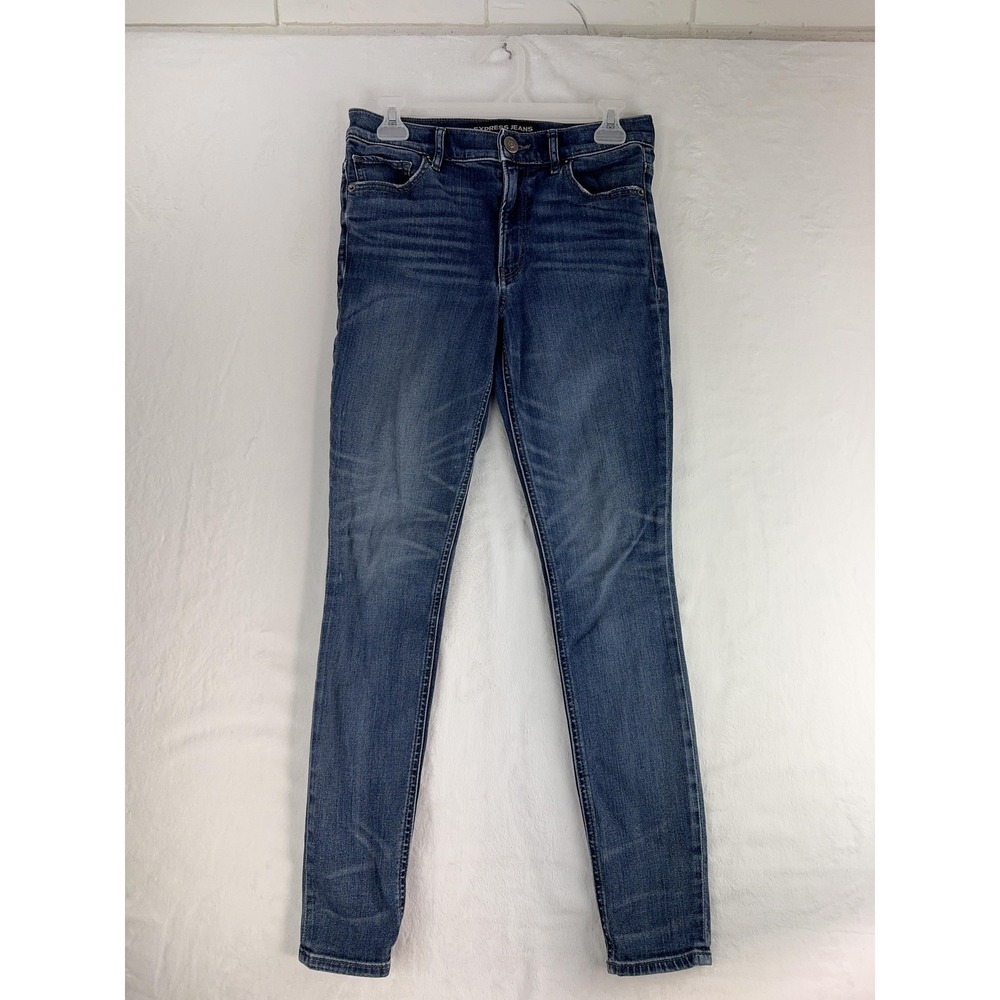 Express Jeans Pants Womens 4 Blue Legging High Rise Skinny Stretch Denim
